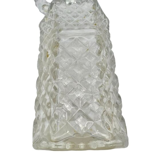 Vinegar Dispenser 7.5 x 2.5 Clear Glass Faceted Vintage - Picture 3 of 8